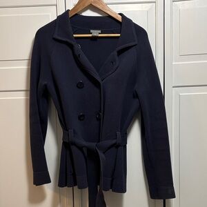 Ann Taylor Navy Double-Breasted Cardigan